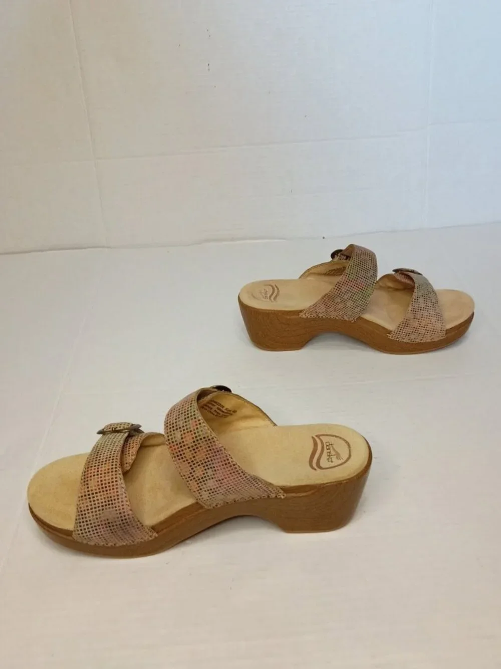 Dansko Sophie Stained Glass Metallic Wedge Sandals US Women's Size 9.5/ EU 40